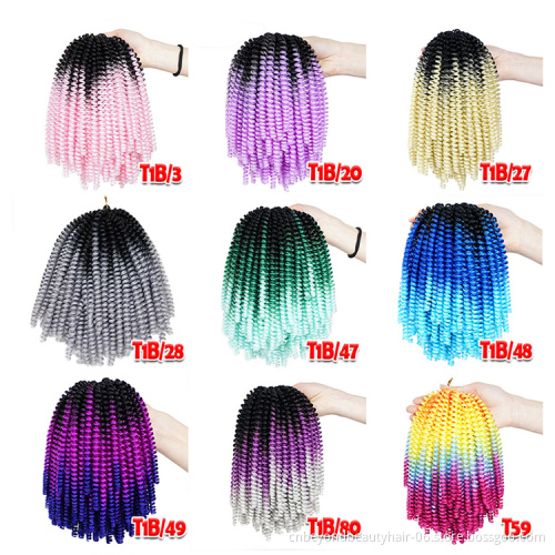 30 strands / piece  Spring Twist Synthetic crochet braid hair Ombre colored spring twist crochet braid hair extension For Kids